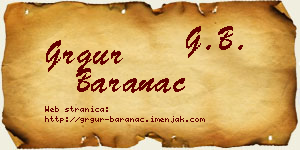 Grgur Baranac vizit kartica